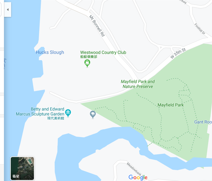 Mayfield Park 與現代美術館Google map截圖