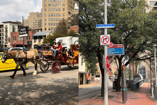 San Antonio當地馬車旅遊及要進RiverWalk入口之一